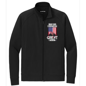 Make Our Farmer Great Again American Farmer Usa Flag Farming Gift Stretch Full-Zip Cadet Jacket