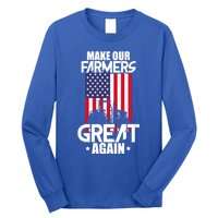 Make Our Farmer Great Again American Farmer Usa Flag Farming Gift Long Sleeve Shirt