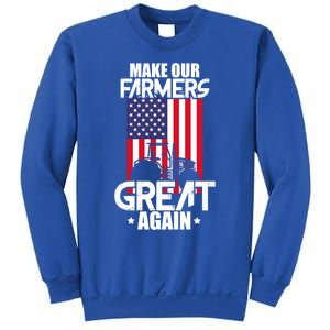 Make Our Farmer Great Again American Farmer Usa Flag Farming Gift Sweatshirt