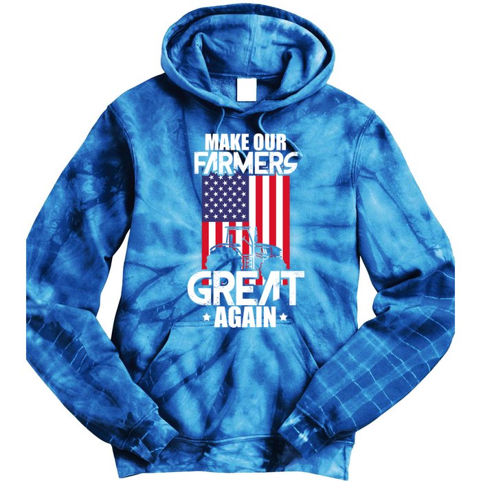 Make Our Farmer Great Again American Farmer Usa Flag Farming Gift Tie Dye Hoodie