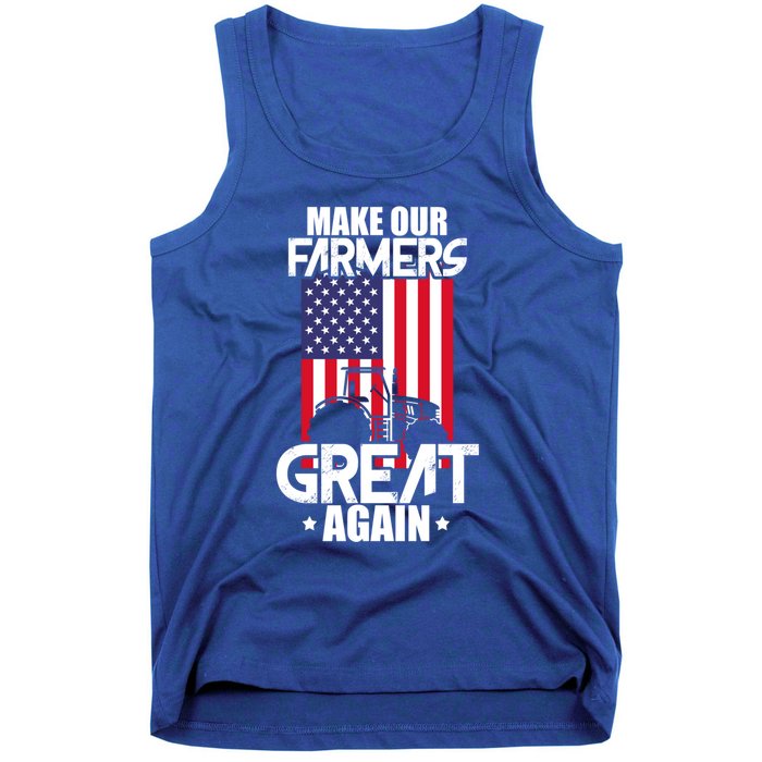 Make Our Farmer Great Again American Farmer Usa Flag Farming Gift Tank Top