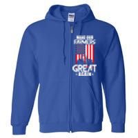 Make Our Farmer Great Again American Farmer Usa Flag Farming Gift Full Zip Hoodie