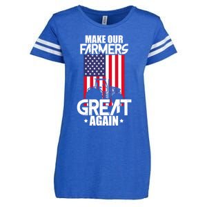 Make Our Farmer Great Again American Farmer Usa Flag Farming Gift Enza Ladies Jersey Football T-Shirt