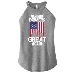 Make Our Farmer Great Again American Farmer Usa Flag Farming Gift Women's Perfect Tri Rocker Tank