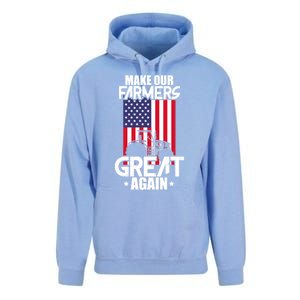 Make Our Farmer Great Again American Farmer Usa Flag Farming Gift Unisex Surf Hoodie