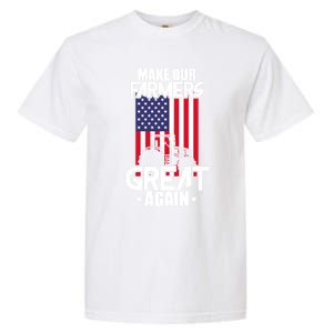 Make Our Farmer Great Again American Farmer Usa Flag Farming Gift Garment-Dyed Heavyweight T-Shirt