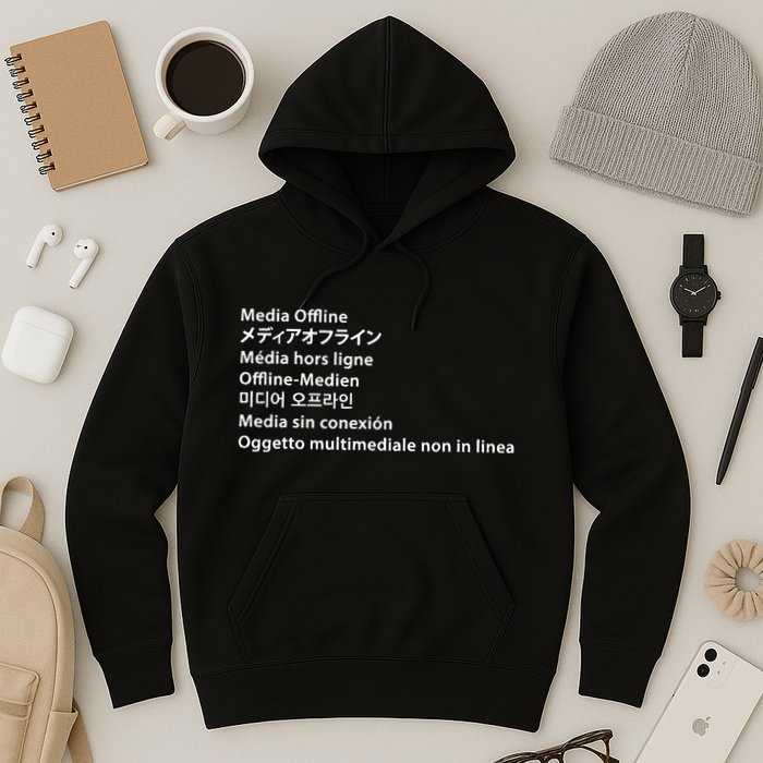 Media Offline Funny Sarcastic Video Editor Error Hoodie