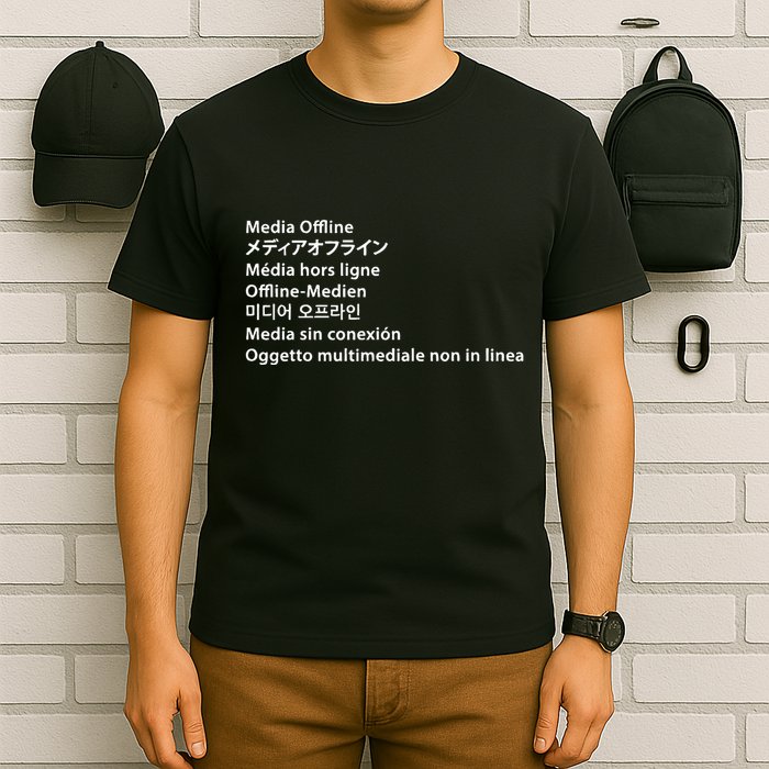 Media Offline Funny Sarcastic Video Editor Error T-Shirt