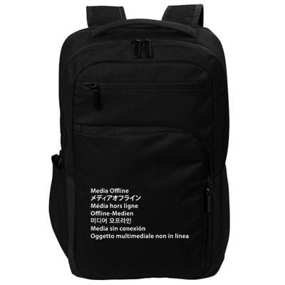 Media Offline Funny Sarcastic Video Editor Error Impact Tech Backpack