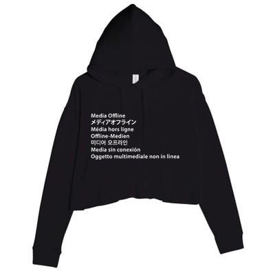 Media Offline Funny Sarcastic Video Editor Error Crop Fleece Hoodie