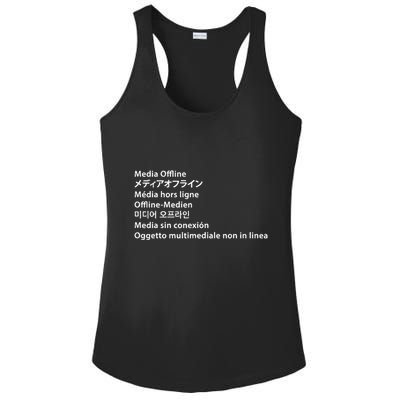 Media Offline Funny Sarcastic Video Editor Error Ladies PosiCharge Competitor Racerback Tank