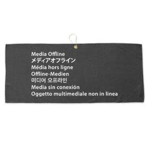 Media Offline Funny Sarcastic Video Editor Error Large Microfiber Waffle Golf Towel