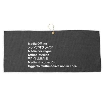Media Offline Funny Sarcastic Video Editor Error Large Microfiber Waffle Golf Towel