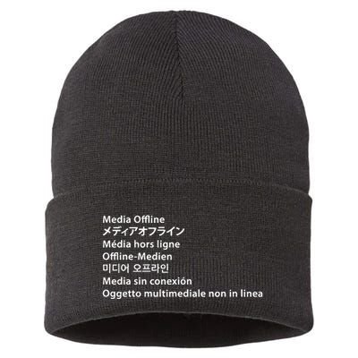 Media Offline Funny Sarcastic Video Editor Error Sustainable Knit Beanie
