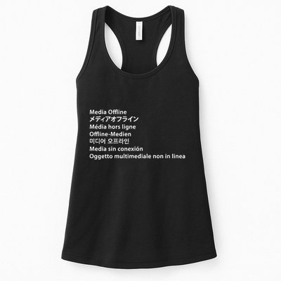Media Offline Funny Sarcastic Video Editor Error Womens Tank Top