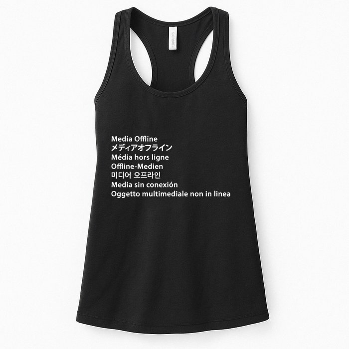 Media Offline Funny Sarcastic Video Editor Error Womens Tank Top