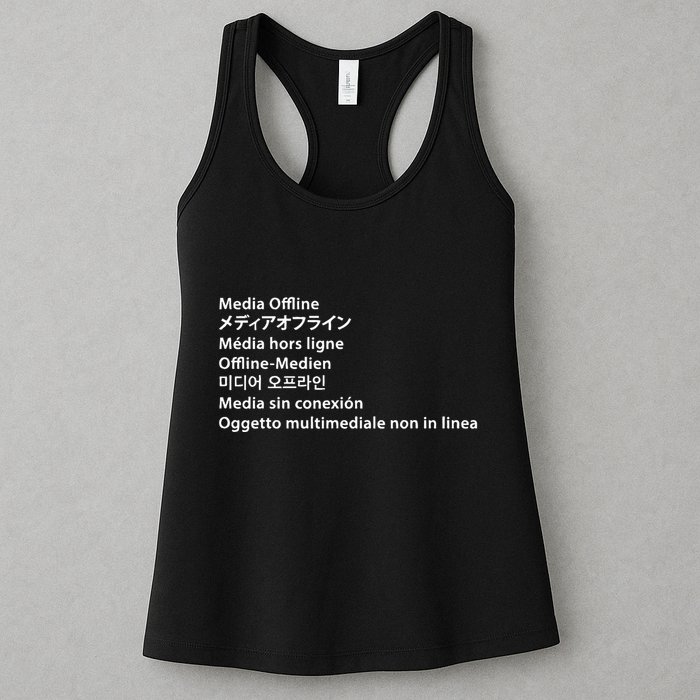 Media Offline Funny Sarcastic Video Editor Error Womens Tank Top