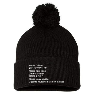Media Offline Funny Sarcastic Video Editor Error Pom Pom 12in Knit Beanie