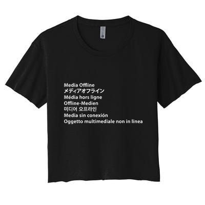 Media Offline Funny Sarcastic Video Editor Error Crop Top