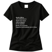 Media Offline Funny Sarcastic Video Editor Error Womens T-Shirt