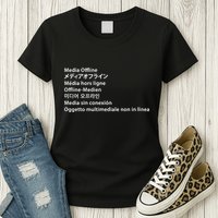 Media Offline Funny Sarcastic Video Editor Error Womens T-Shirt