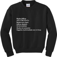 Media Offline Funny Sarcastic Video Editor Error Kids Sweatshirt