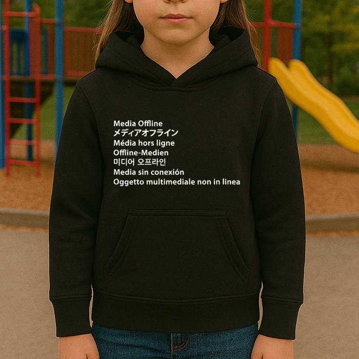 Media Offline Funny Sarcastic Video Editor Error Kids Hoodie