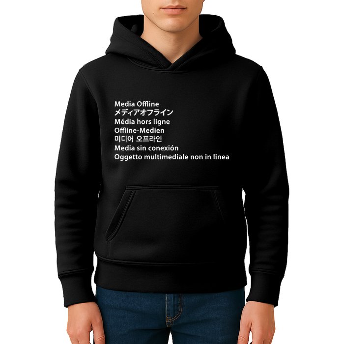 Media Offline Funny Sarcastic Video Editor Error Kids Hoodie