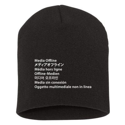 Media Offline Funny Sarcastic Video Editor Error Short Acrylic Beanie