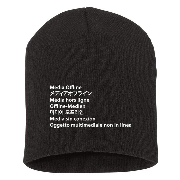 Media Offline Funny Sarcastic Video Editor Error Short Acrylic Beanie