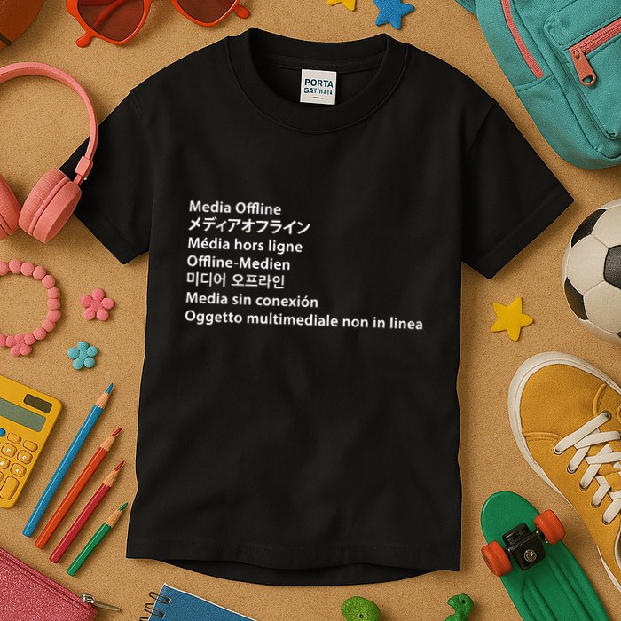 Media Offline Funny Sarcastic Video Editor Error Kids T-Shirt