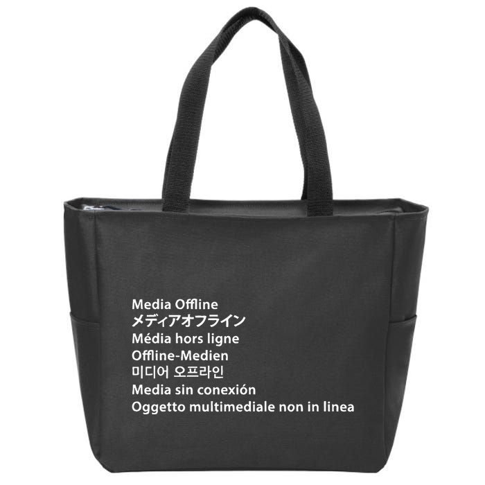 Media Offline Funny Sarcastic Video Editor Error Zip Tote Bag