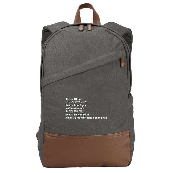 Media Offline Funny Sarcastic Video Editor Error Cotton Canvas Backpack