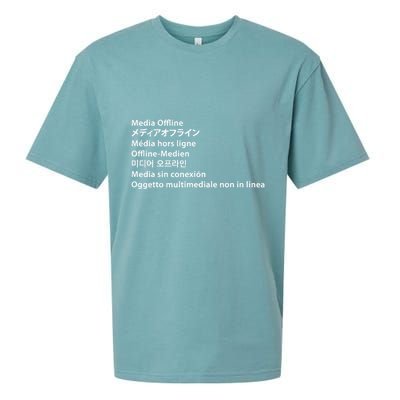 Media Offline Funny Sarcastic Video Editor Error Sueded Cloud Jersey T-Shirt