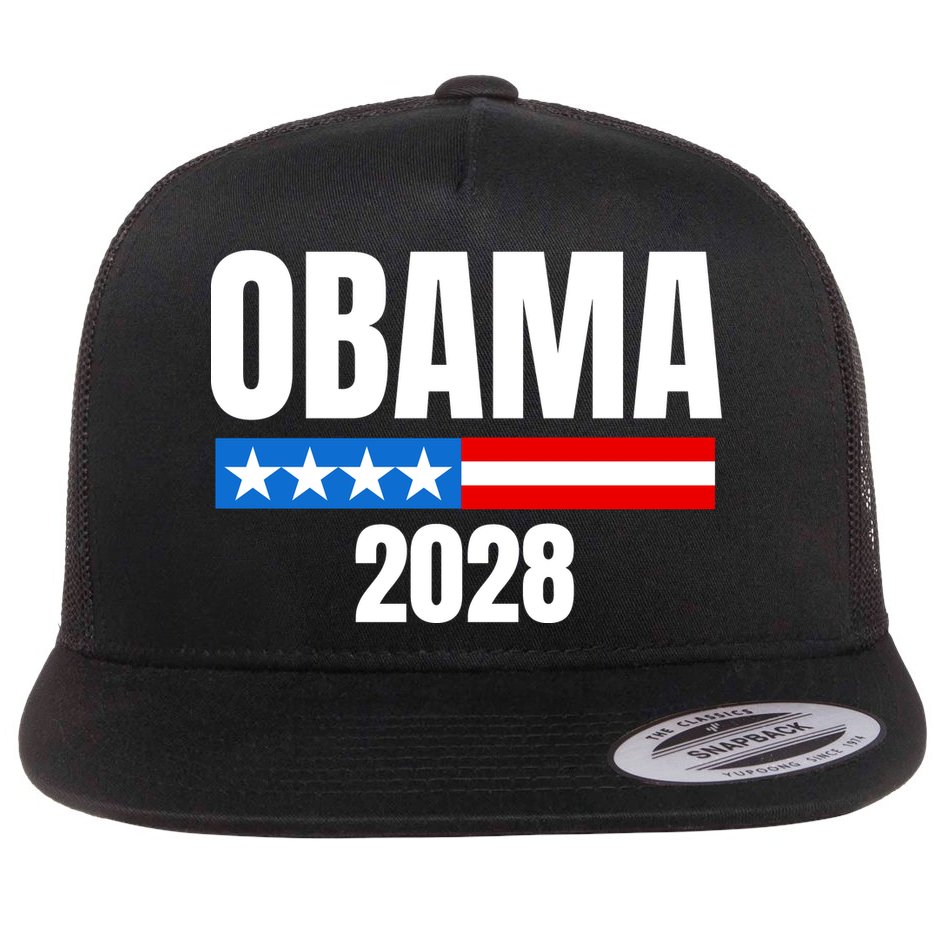 Michelle Obama For President Obama 2028 Flat Bill Trucker Hat