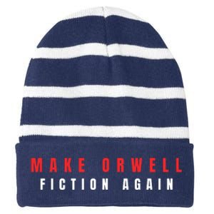 Make Orwell Fiction Again Trump Striped Beanie with Solid Band