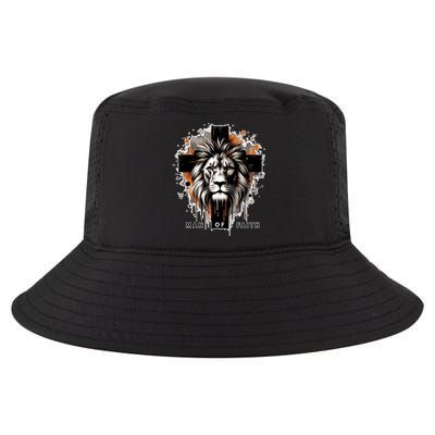 Man Of Faith Lion Of Juda Jesus Christ Cross Christian Catholic Cool Comfort Performance Bucket Hat