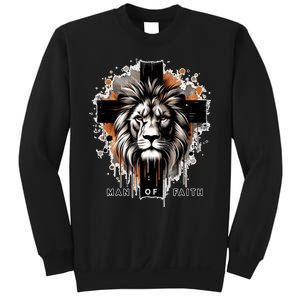 Man Of Faith Lion Of Juda Jesus Christ Cross Christian Catholic Sweatshirt