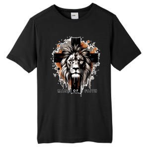 Man Of Faith Lion Of Juda Jesus Christ Cross Christian Catholic Tall Fusion ChromaSoft Performance T-Shirt