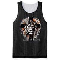 Man Of Faith Lion Of Juda Jesus Christ Cross Christian Catholic Mesh Reversible Basketball Jersey Tank