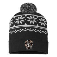 Man Of Faith Lion Of Juda Jesus Christ Cross Christian Catholic USA-Made Snowflake Beanie