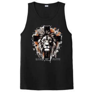 Man Of Faith Lion Of Juda Jesus Christ Cross Christian Catholic PosiCharge Competitor Tank