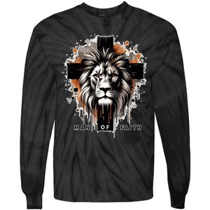 Man Of Faith Lion Of Juda Jesus Christ Cross Christian Catholic Tie-Dye Long Sleeve Shirt