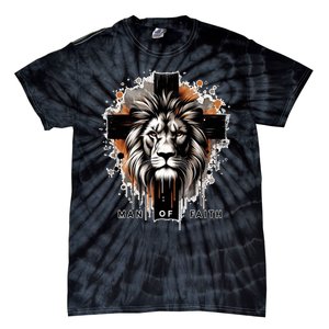 Man Of Faith Lion Of Juda Jesus Christ Cross Christian Catholic Tie-Dye T-Shirt