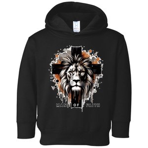 Man Of Faith Lion Of Juda Jesus Christ Cross Christian Catholic Toddler Hoodie