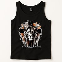 Man Of Faith Lion Of Juda Jesus Christ Cross Christian Catholic Tank Top