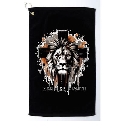 Man Of Faith Lion Of Juda Jesus Christ Cross Christian Catholic Golf Towel