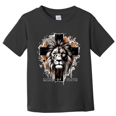 Man Of Faith Lion Of Juda Jesus Christ Cross Christian Catholic Toddler T-Shirt