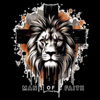Man Of Faith Lion Of Juda Jesus Christ Cross Christian Catholic Women's V-Neck T-Shirt