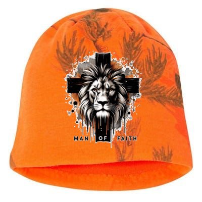 Man Of Faith Lion Of Juda Jesus Christ Cross Christian Catholic Kati - Camo Knit Beanie